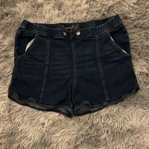 Women's Dark Blue Jean Shorts missing drawstring